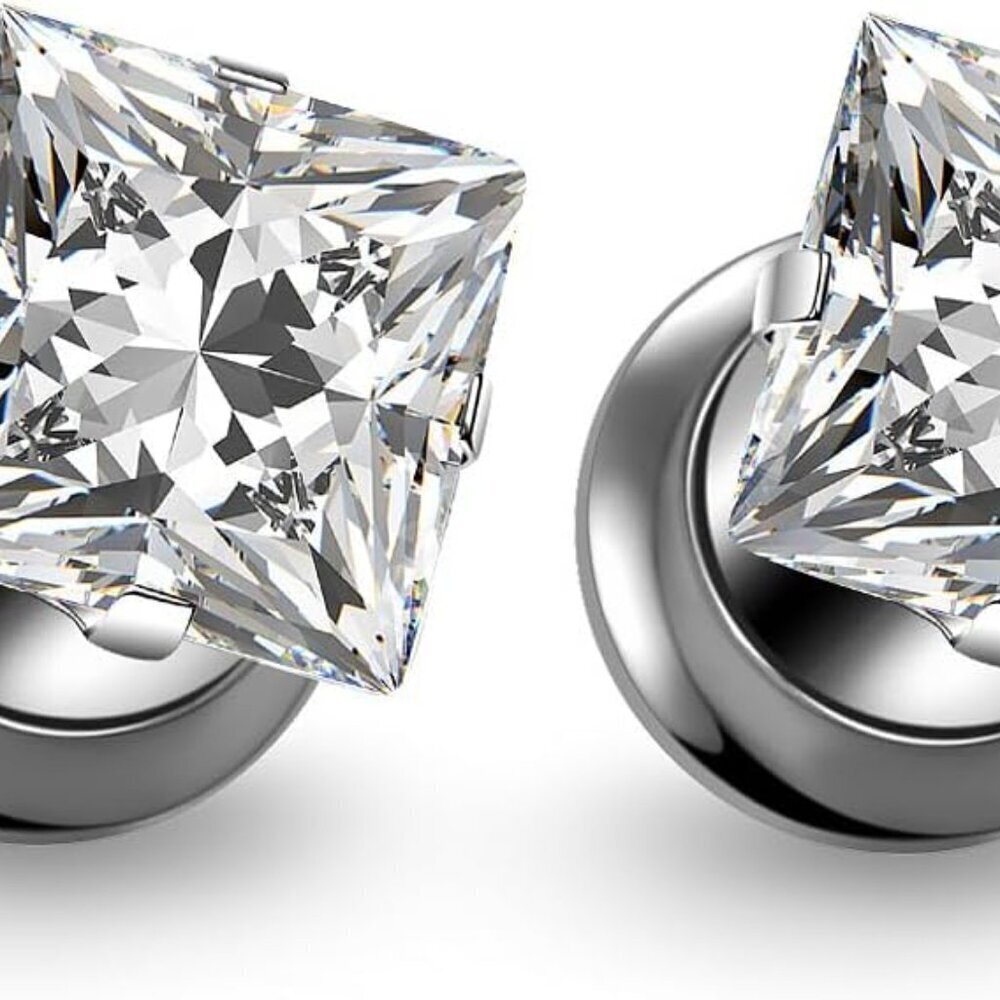 Titanium Ear Gauges 2G Cubic Zirconia Stretching Tunnels Body Jewelry